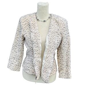 Dana Buchman Ivory Blazer with Black Speckles